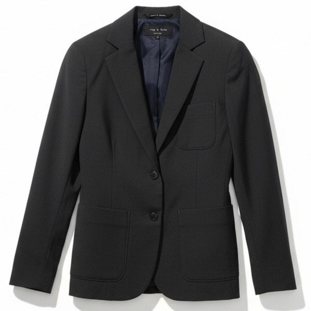 Rag & Bone Charcoal Gray Wool Blazer Tailored Career Jacket‎ Size 2 Minimalist